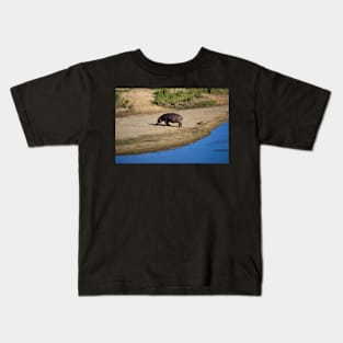 Hippo on Crocodile River Kids T-Shirt